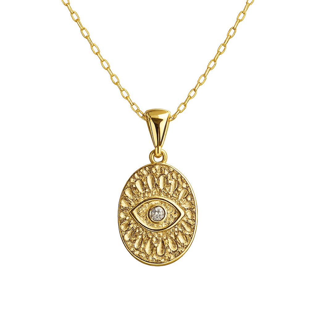 Evil Eye Gold Pendant  Ancient Aegean Inspired Jewelry