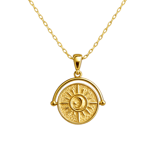 Helios & Selene Gold Pendant