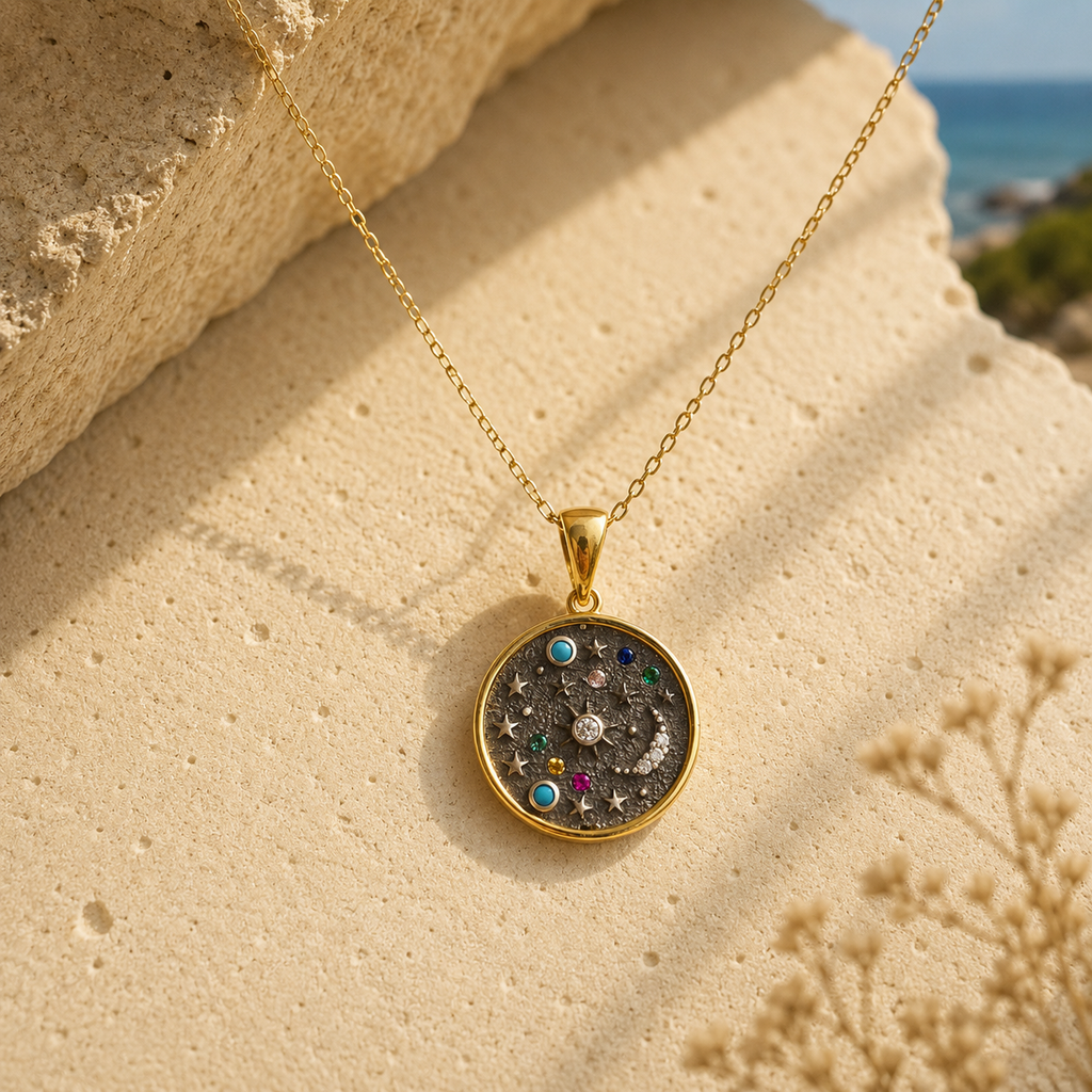Moon Stars and Sun Pendant