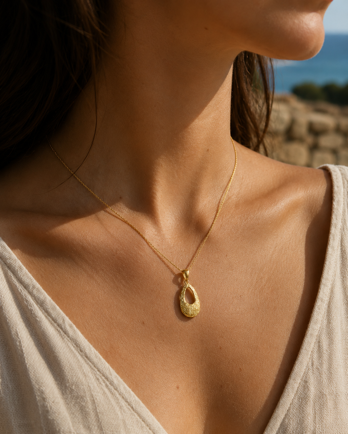 Aegean Wave Gold Pendant